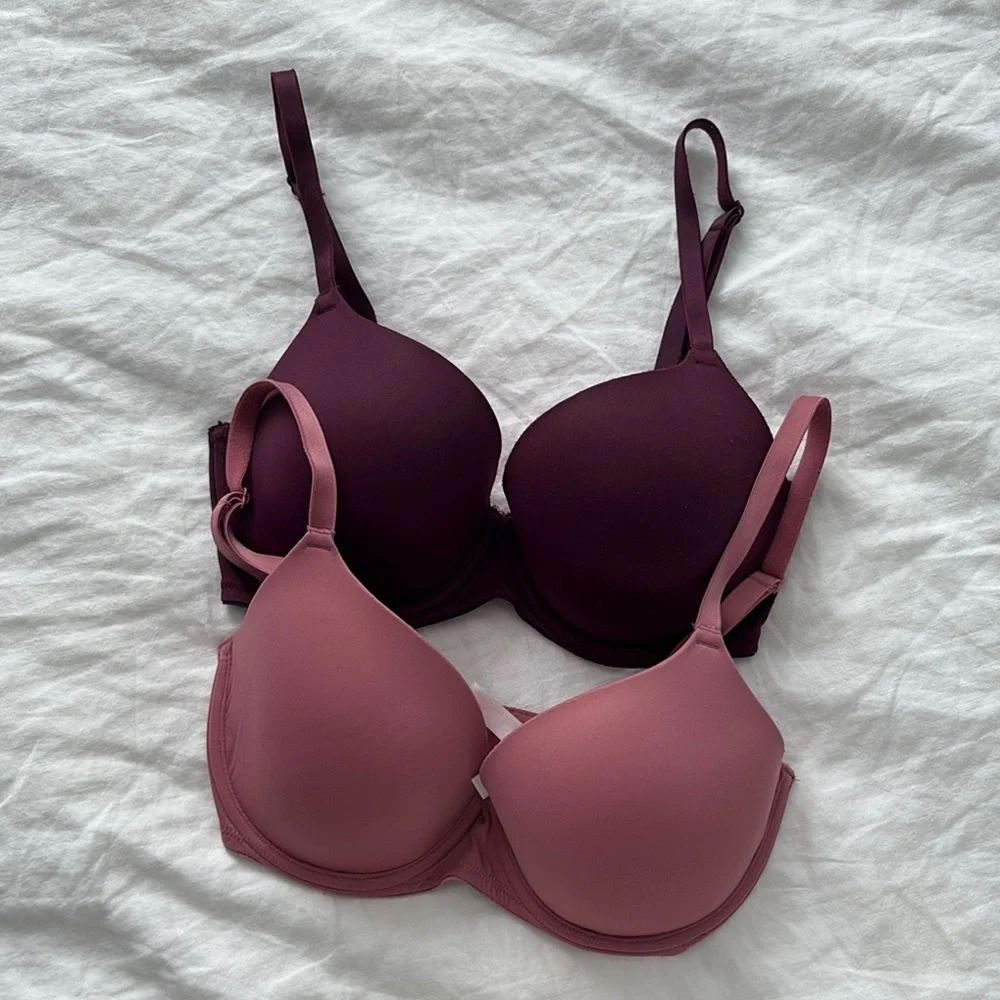 Victoria’s Secret Wear Everywhere Lightly Lined Bra Set - Purple and Pink 32DD